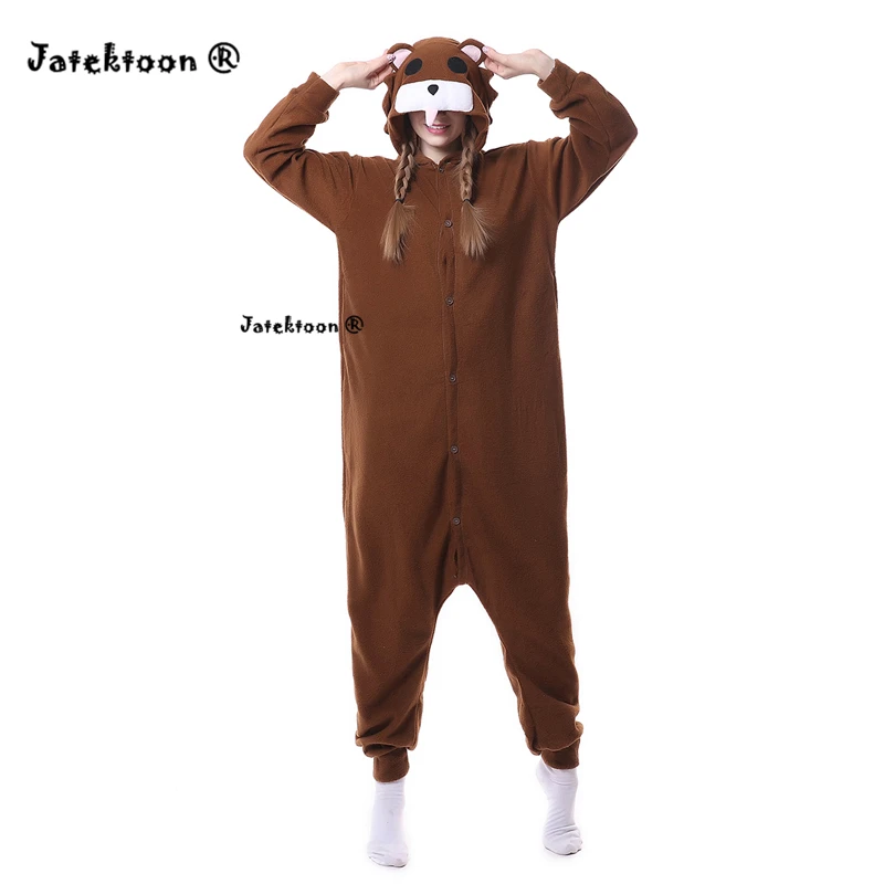 Коричневый Pe do медведь милый медвежонок Pedobear мягкие пижамы Аниме Косплэй костюм