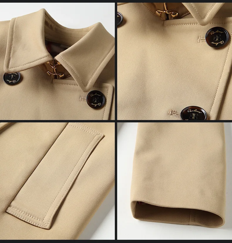 Осень 2018 женский короткий Тренч в английском стиле двубортная Классическая