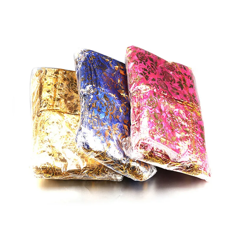 100 шт./лот 7x9см 9x12см 11x16см 13x18см Золотое любовное сердце розовая свадебная сумочка