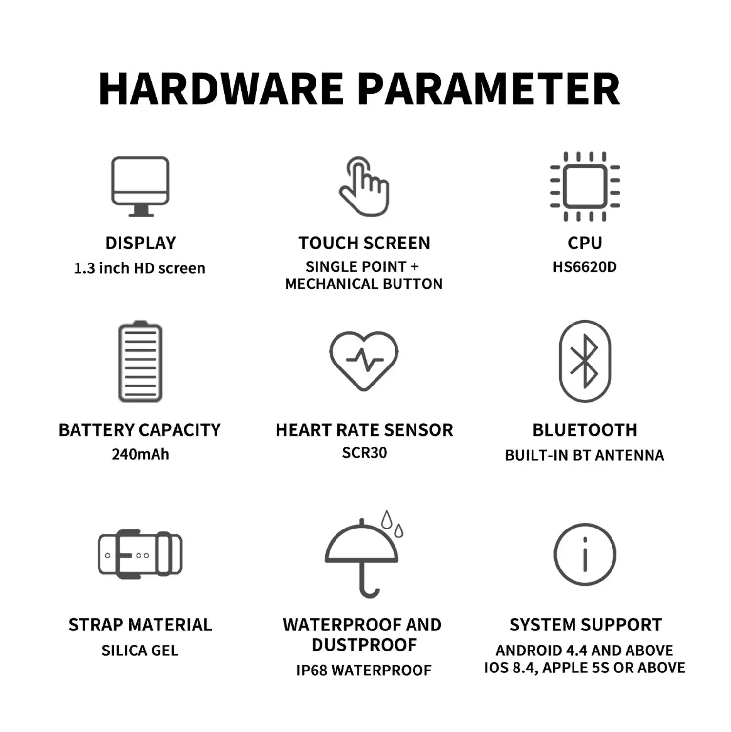 Смарт часы IP68 водонепроницаемый фитнес трекер для измерения сердечного ритма и