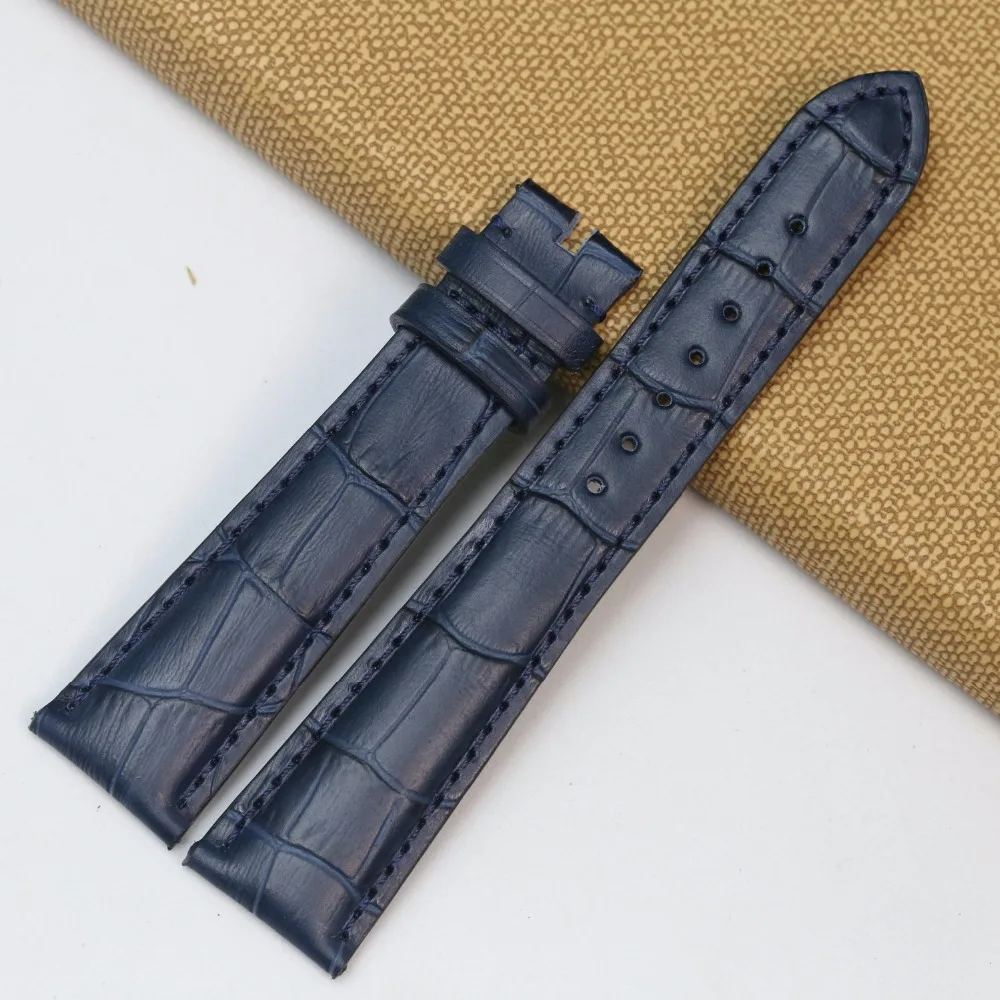 Pesno 20 мм телячьей кожи Топ Слои кожи watchstrap черный, темно-коричневый, темно-синий Смотреть Band Для мужчин часы аксессуар для зенит