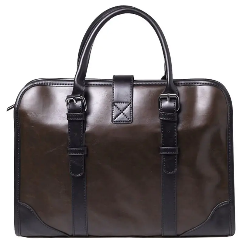 Мужская кожаная PU деловая сумка через плечо портфель|Мужские портфели| |