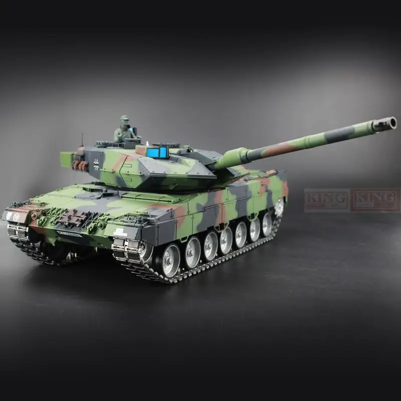 Heng Long 1/16 Германия Леопард 2A6 зеленый RC Танк Ultimate металлическая Версия с дымом