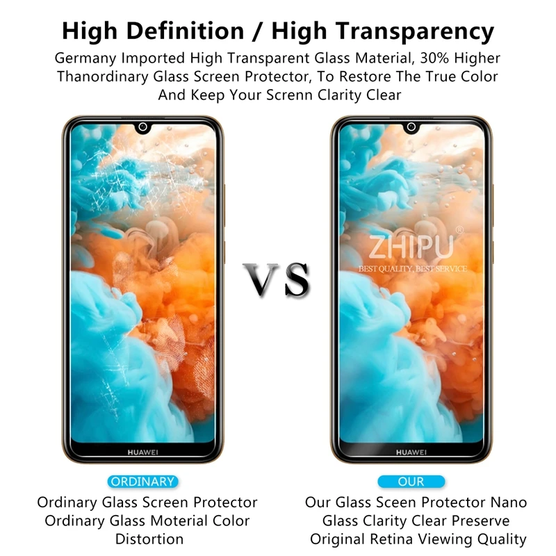 Закаленное стекло для huawei Y6 10 шт. Защитное экрана 9H закаленное 2019 MRD LX1 LX1F Y 6
