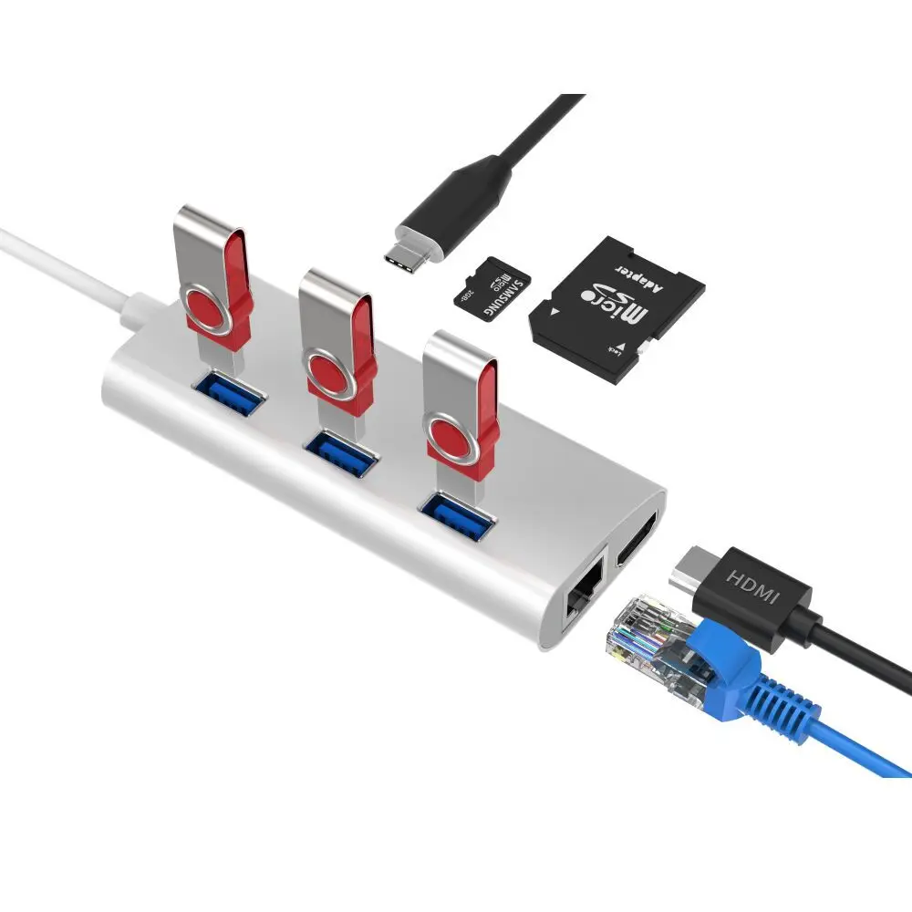 Baolyda Алюминиевый USB Type C к HDMI концентратор адаптер Thunderbolt 3 док станция для MacBook Samsung