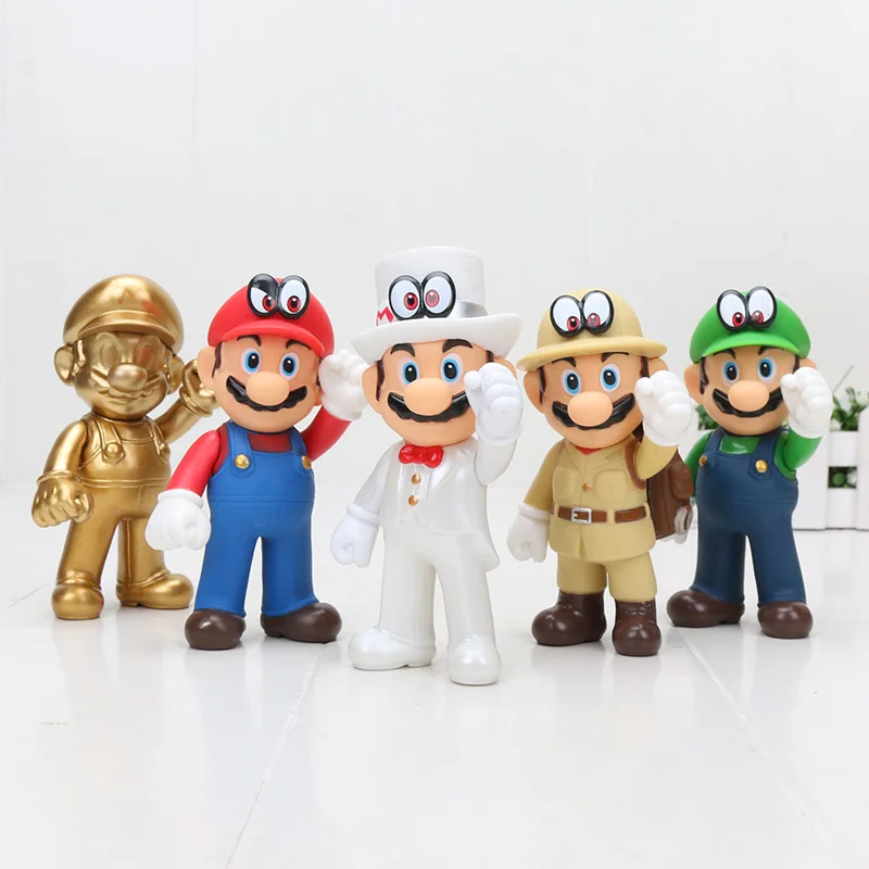 10 шт. Супер Марио Bros Odyssey Cappy Марио Луиджи Золотой мастер Mario свадебное платье 12 см ПВХ фигурка игрушка
