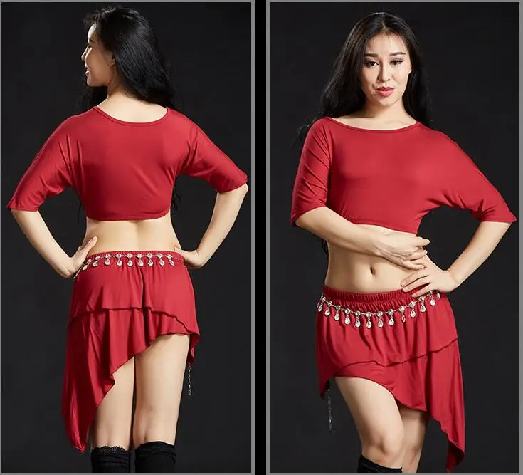 Костюм для танца живота Модальная Блузка + короткая юбка с защитными шортами