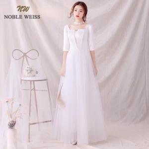 Свадебное платье из фатина А-силуэта, простое свадебное платье, сексуальные свадебные платья длиной до пола с половиной, свадебное платье с рукавами