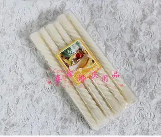 white 12 шт./компл.! Высокое качество 8 дюймов с коническим отверстием производства витой непригорающий бездымный противень столовый обеденный стол Свадебные спираль длинные свечи воск, 25 см Длина - Цвет: white