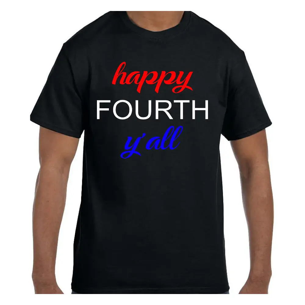 Футболка с забавным юмором Happy Four Yɺll патриотическая 4-го июля коротким рукавом