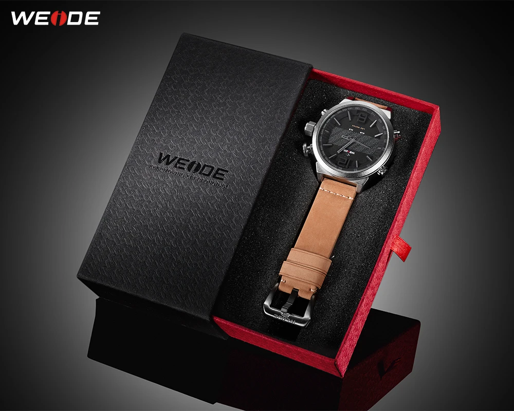 WEIDE мужские спортивные брендовые цифровые авто часы с будильником, кожаный ремешок, задний светильник, кварцевые часы с несколькими часовыми поясами, наручные часы, мужские часы