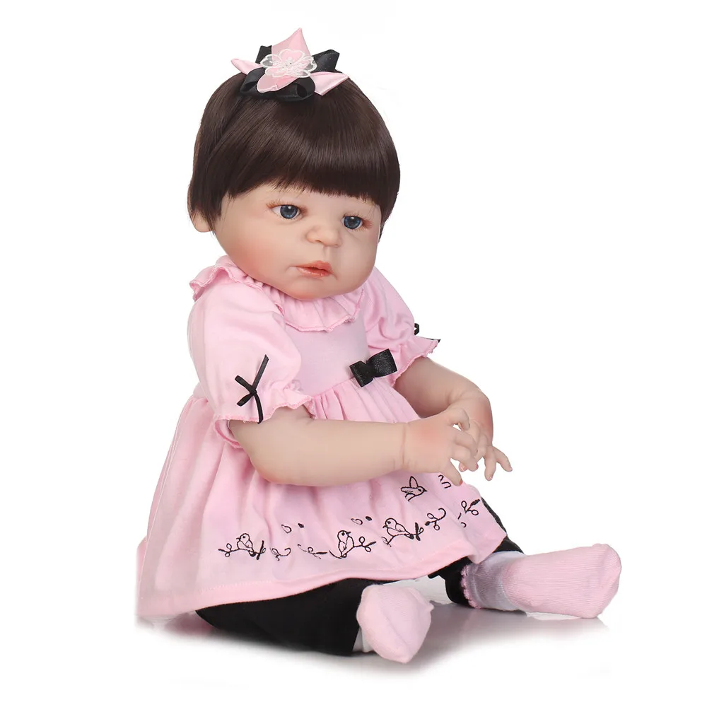 23 ''Реалистичного жив куклы младенцы Reborn всего тела силикона Baby Doll Bebe девочка
