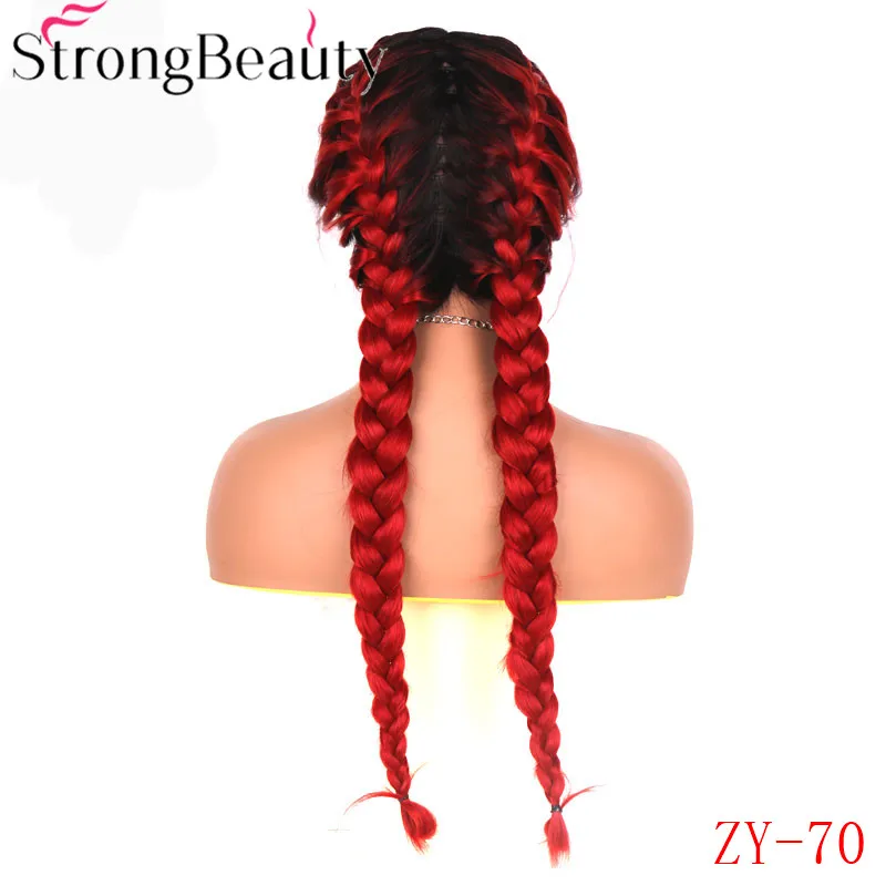 ZY-70 StrongBeauty Синтетический Плетеный Синтетические волосы на кружеве парик с косами с эффектом деграде(переход от темного к светлому - Цвет: ZY-70