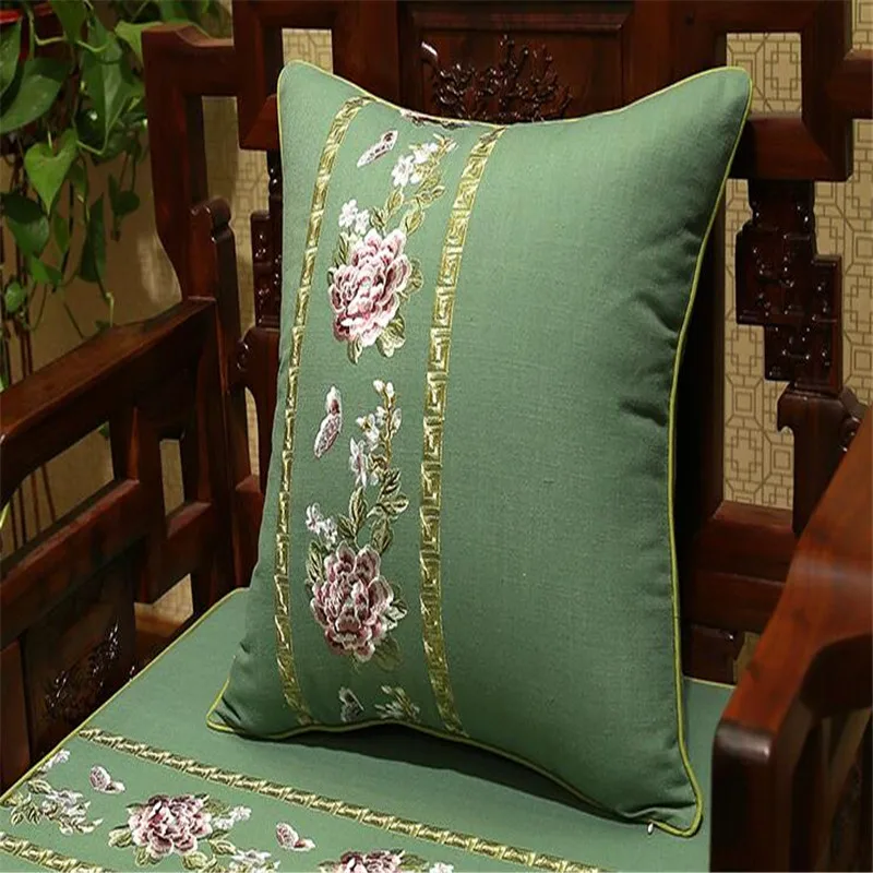Free Shipping Cotton Linen Peony Throw Pillow Inner 50x50cm New Gift Embroidery Cushion Chair Sofa Car Mat Decora Waist Bloster | Дом и сад