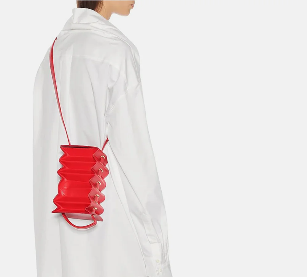 Роскошные дизайнерские кожаные женские сумки многослойные складные на плечо из