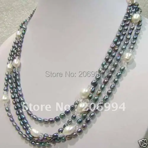 Самые красивые украшения ожерелье из пресноводного серого и белого жемчуга