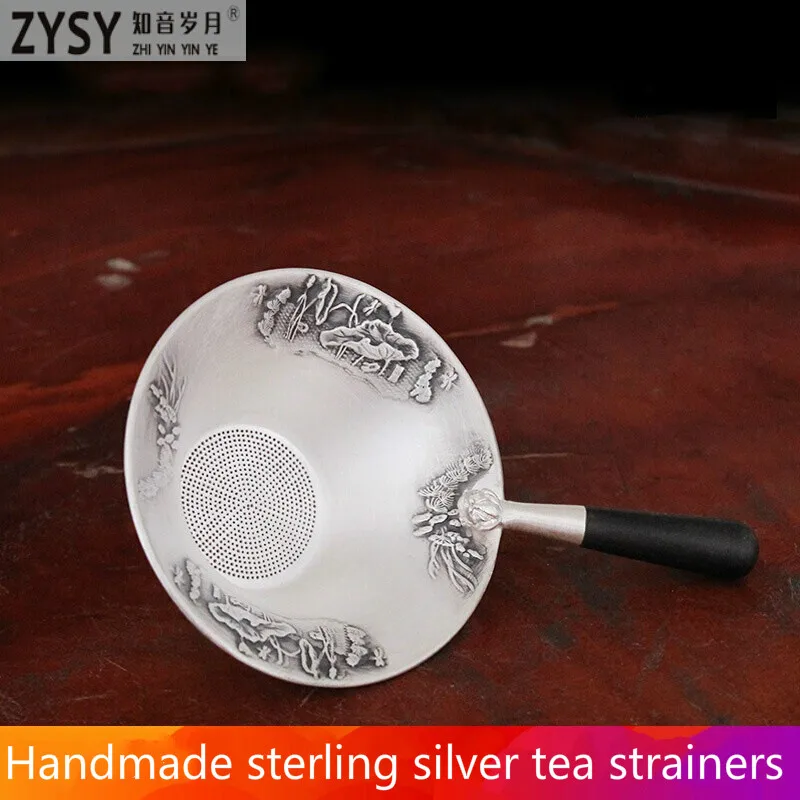 

Zysy Silver Tea Leakage 999 Pure Silver Tea Leakage Pure Handmade Old Teaware Accessories Kung Fu Teaware Tea Road Tea Filter Pu