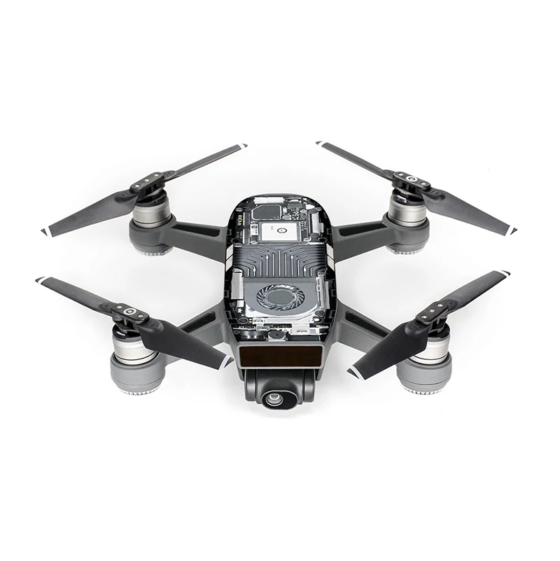 Pgytech новые ПВХ Водонепроницаемый наклейки Наклейка кожи Protector для DJI Spark Drone аксессуары тела W4/TR - Цвет: TR