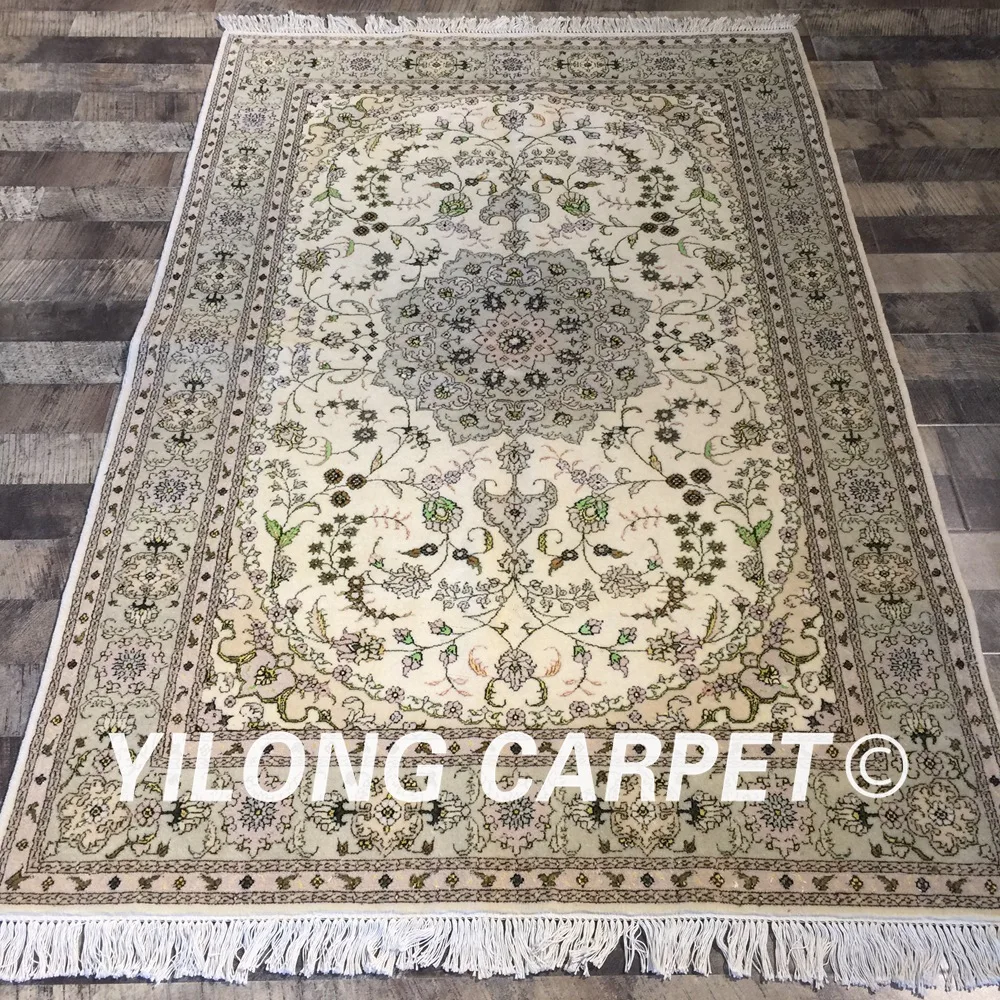 Yilong 4 'x 6' тонкий мягкий шерстяной шелковый ковер в персидском стиле ручной
