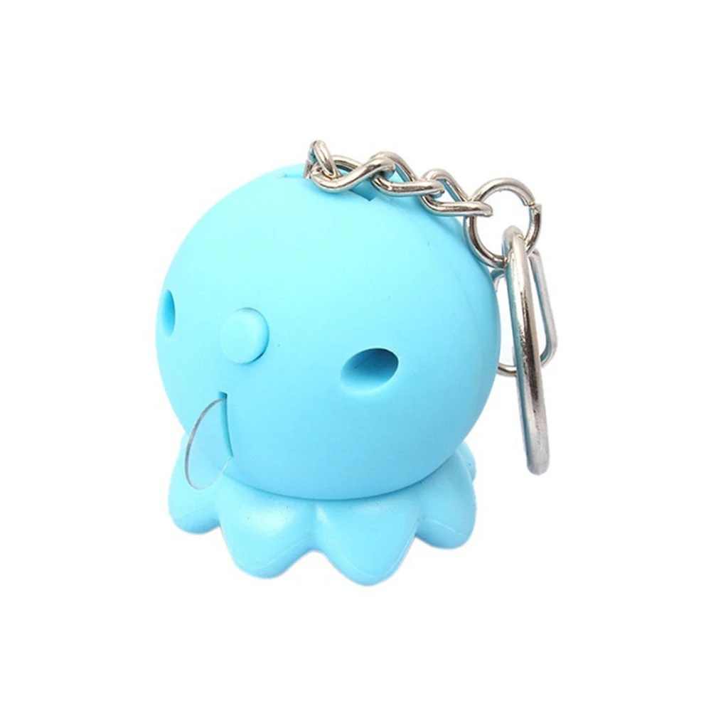 

Cute 3D Creative Octopus Shape Keychain Fashion Light Up LED Torch With Sound Sea Animal Keyrings KeyChain Toy Accessories