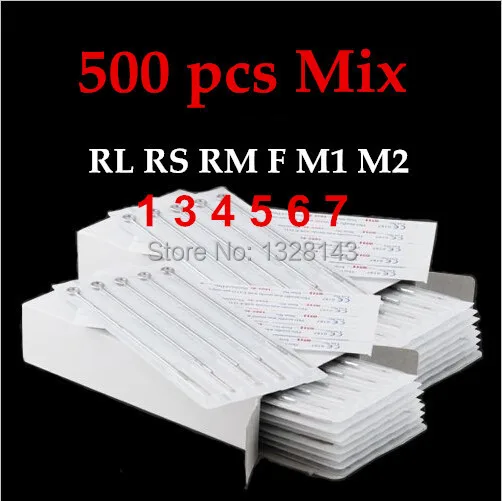 

Wholesale 500PCS High Quality Tattoo Needles 1RL 3RL 5RL MIXED ASSORTED Tattoo Needles