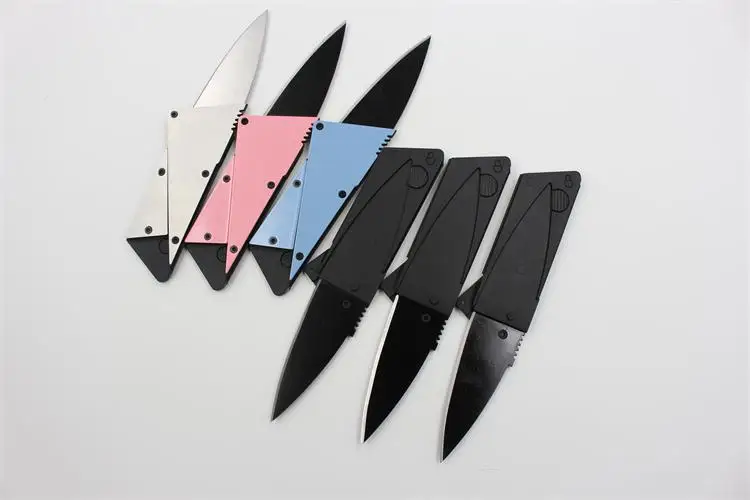 1 ШТ. 6 Цвет Карманный Нож Эфес Добавить Слой Стального листа Мини Бумажник