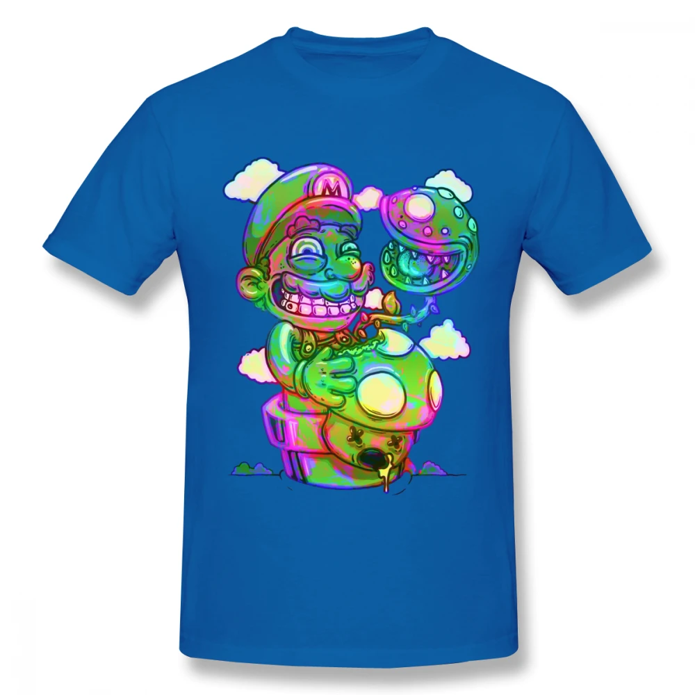Мужская футболка с грибами Super Mario Psychedelic хлопковая Футболка больших размеров 4XL 5XL