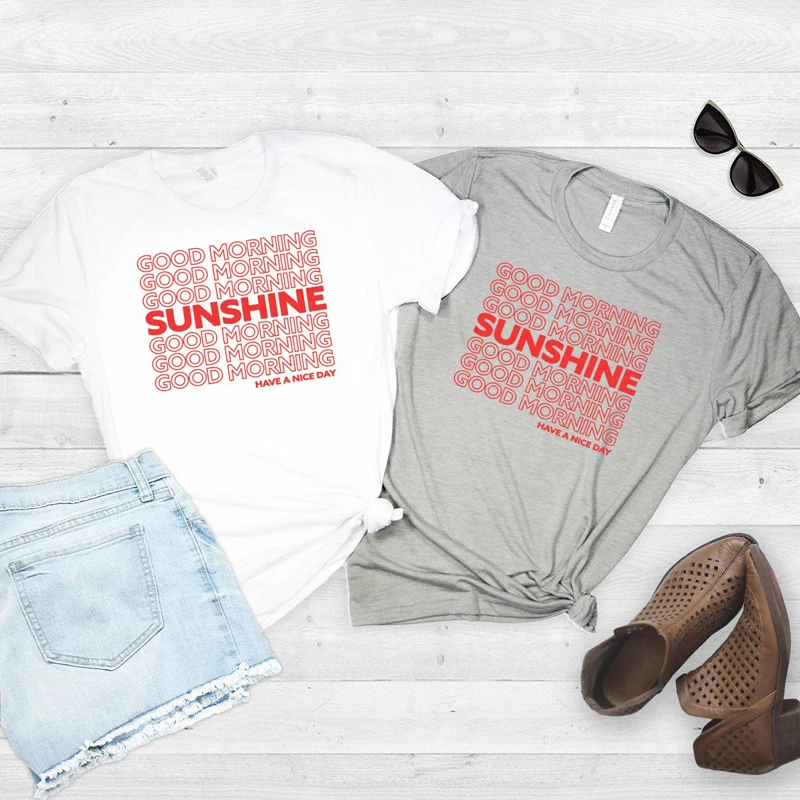 Женская футболка с рисунком Good Morning Sunshine новая летняя из мультфильма холодное