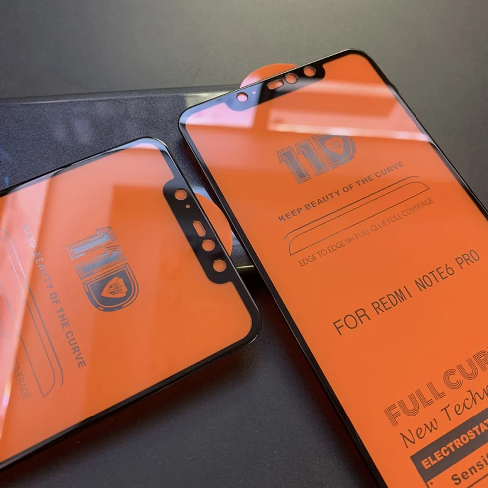 Защитное стекло закаленное 11D для Xiaomi Mi 8 Lite A2 A1 6X 5X Redmi Note 5 6 Pro 4X Plus | Мобильные