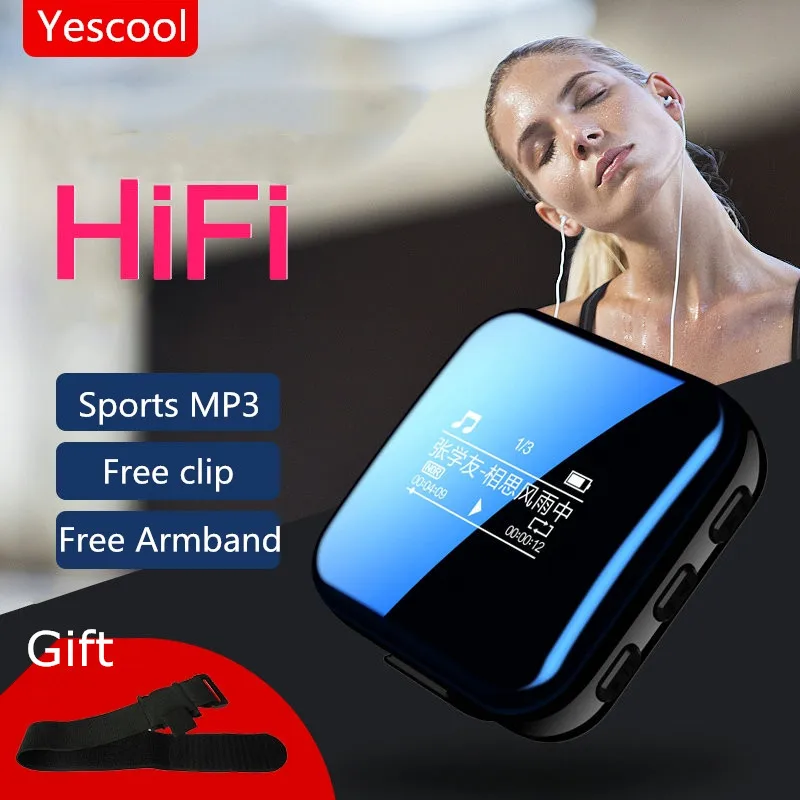 Yescool X1 8 Гб Bluetooth MP3 плеер hifi без потерь спортивный музыкальный плеер мини диктофон для бега walkman с зажимом и повязкой на руку