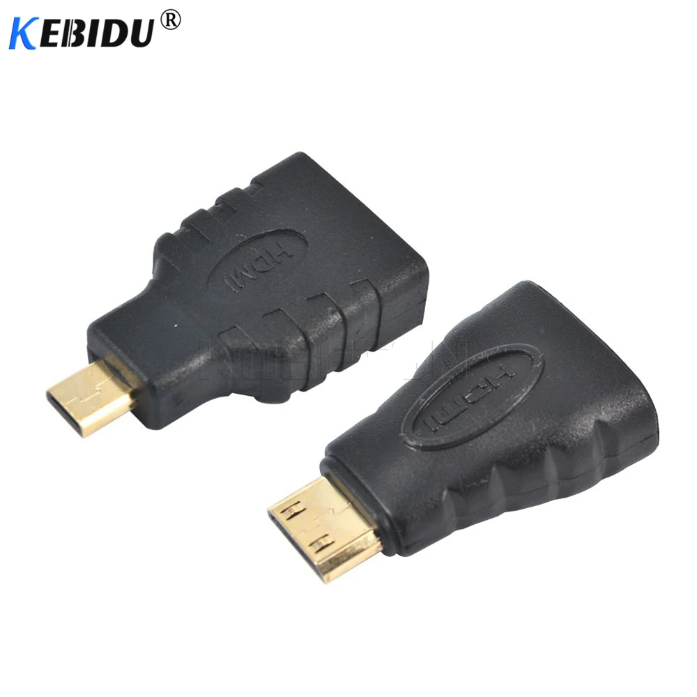 Kebidu 1080P HDMI-совместимый с Micro / Mini конвертер позолоченный HD удлинитель-переходник