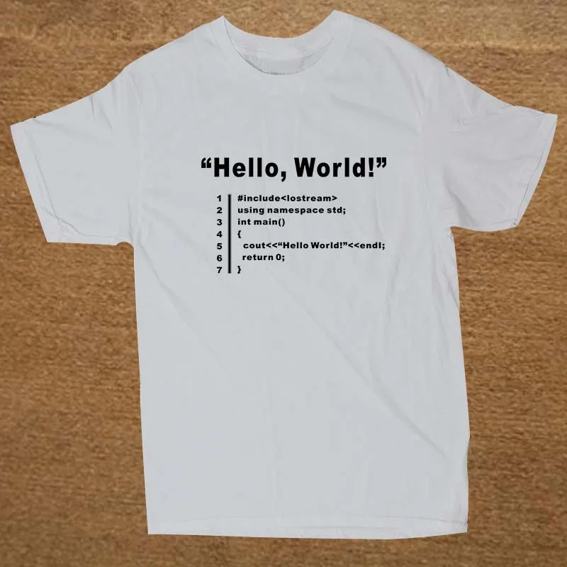 Веселая футболка унисекс с надписью «HELLO WORLD Geek Team Programmer», Мужская хлопковая футболка с коротким рукавом, футболки