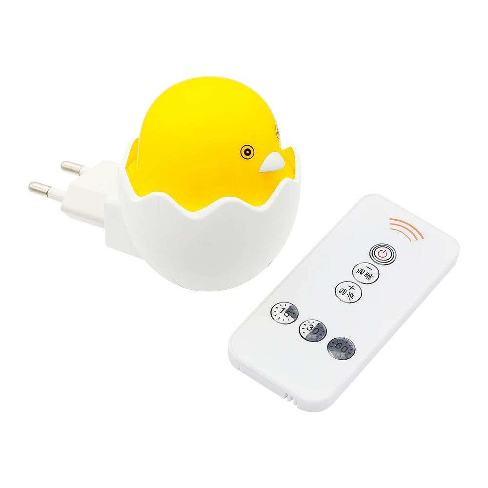 

ANBLUB Yellow Duck LED Night Light Control Sensor LED Wall Lamp Remote Control for Home Bedroom Baby Children Kids Gift EU Plug