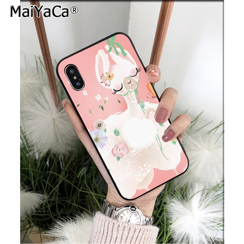 MaiYaCa Llama Alpacas животное ТПУ Мягкий силиконовый чехол для телефона чехол для iPhone 6S 6plus 7plus 8 8Plus X Xs MAX 5 5S XR - Цвет: A5