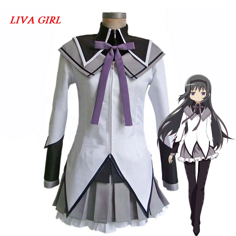 

Liva girl Anime Puella Magi Madoka Magica Akemi Homura Cosplay Costume Clothing customization