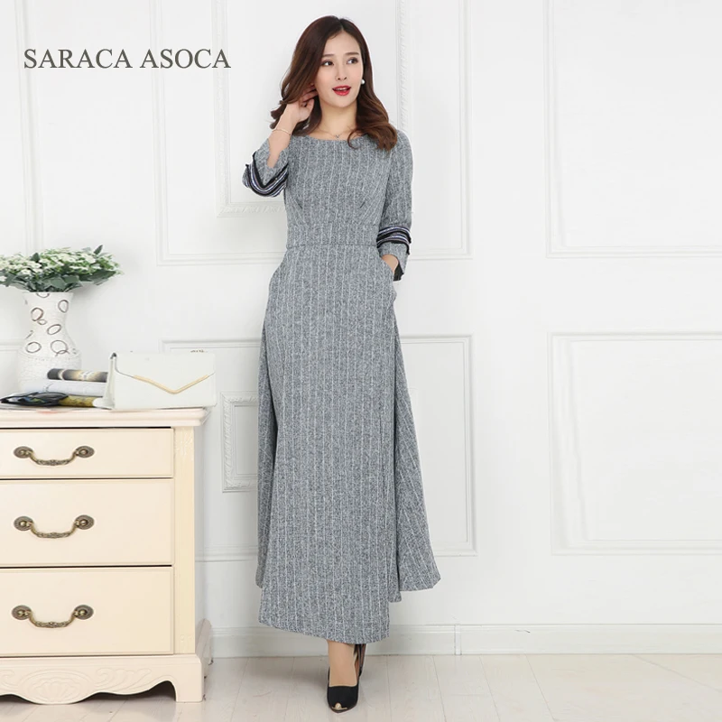 Модное цельнокроеное платье сезон весна-осень женское облегающее с длинными