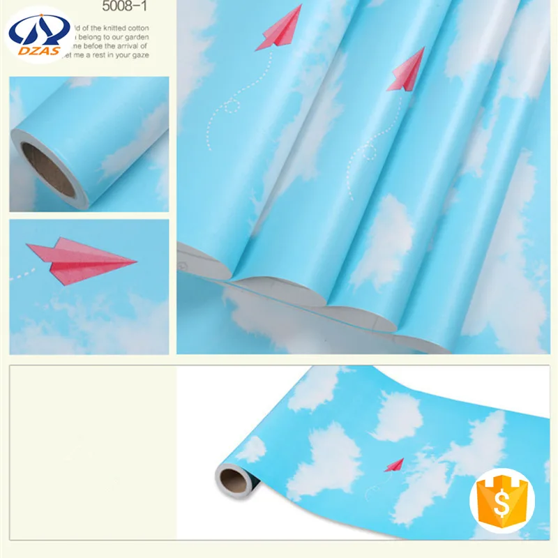 

DZAS 2018 new pure pigment thickened bedroom dormitory self-adhesive wallpaper