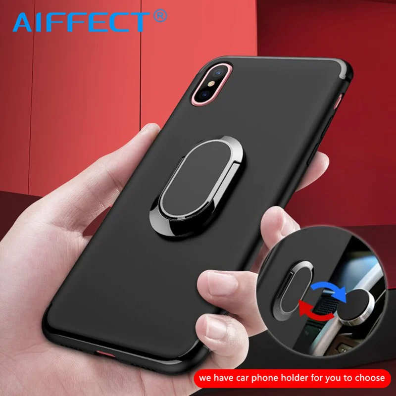 AIFFECT Car Holder Ring Case For IPhone X XR XS Max 6 6s 8 7 Phone Cover On The with Stand |