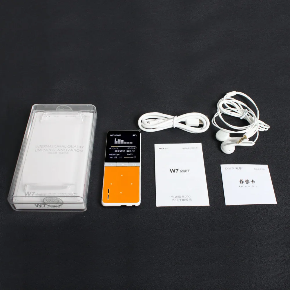 ONN W7 без потерь Mp-3 цифровой Спорт Аудио Flac Hifi Mp 3 мини Музыка Mp3 плеер радио FM 8 ГБ с