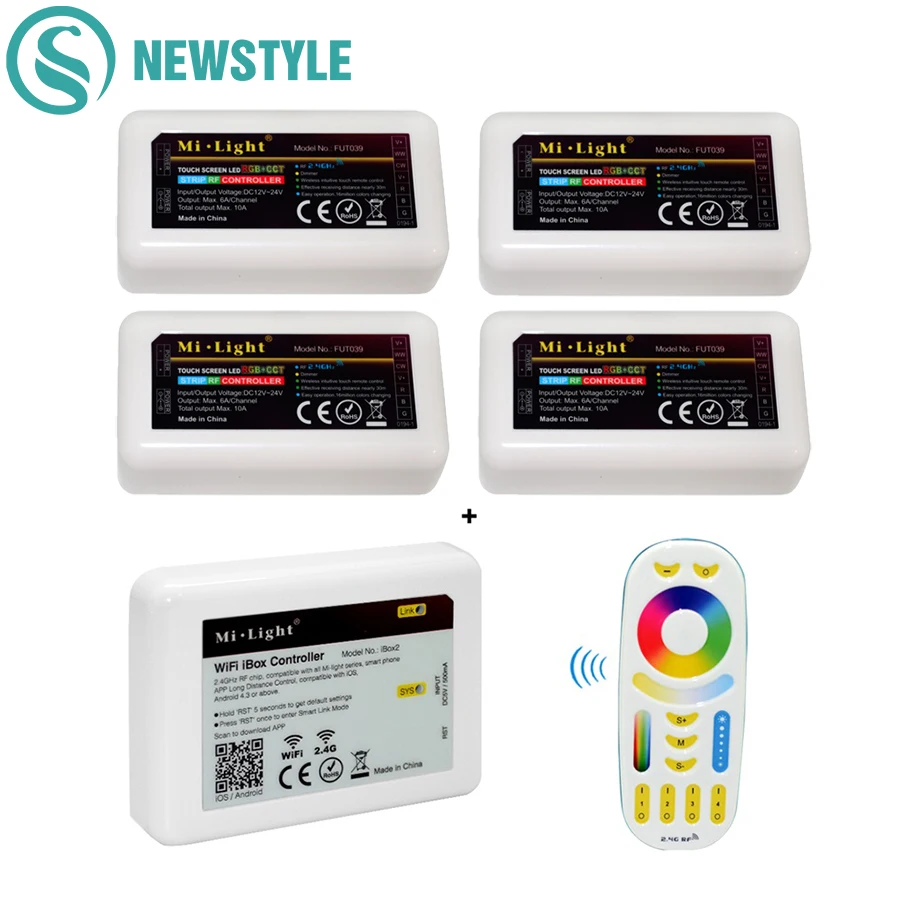 1 шт. Wi Fi ibox2 LED Управление Лер 2.4 г milight rf + 4 RGB/RGBW/RGB CCT зоны Дистанционное