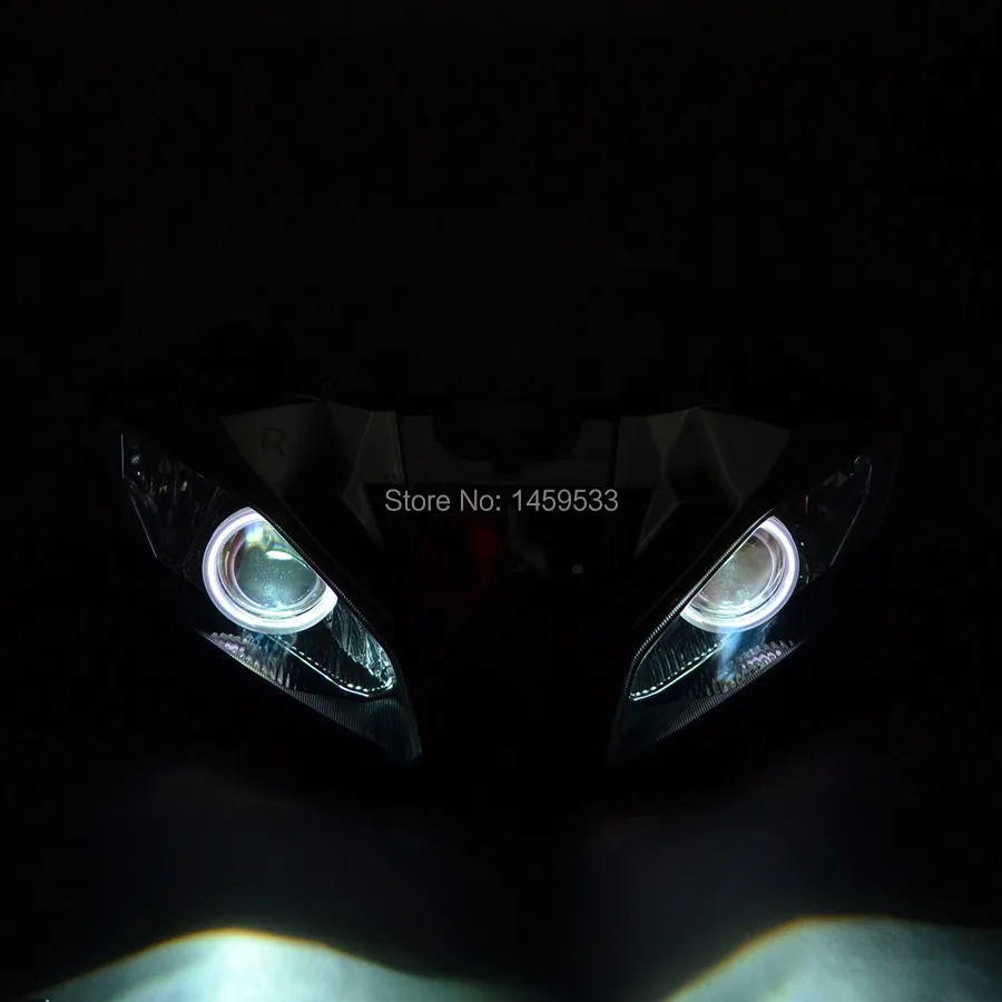 Motorcycle Front Headlamp Projector Headlight Assembly HID Red Demon Eyes &ampAngel For Yamaha YZF R6 YZF-R6 2006-2007 |