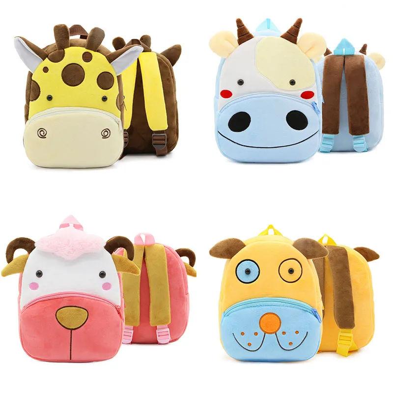 Мультяшные плюшевые сумки для мальчиков и девочек милые детские школьные ранцы