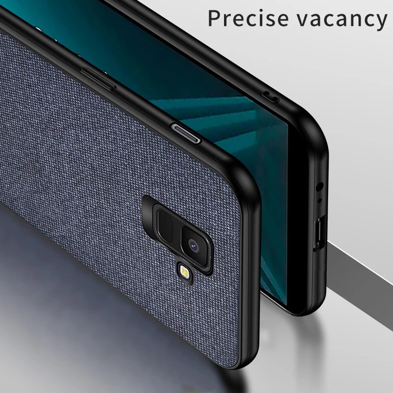 Нескользящий чехол для Samsung Galaxy A6 2018 Роскошная ткань + ПК ТПУ материал задняя