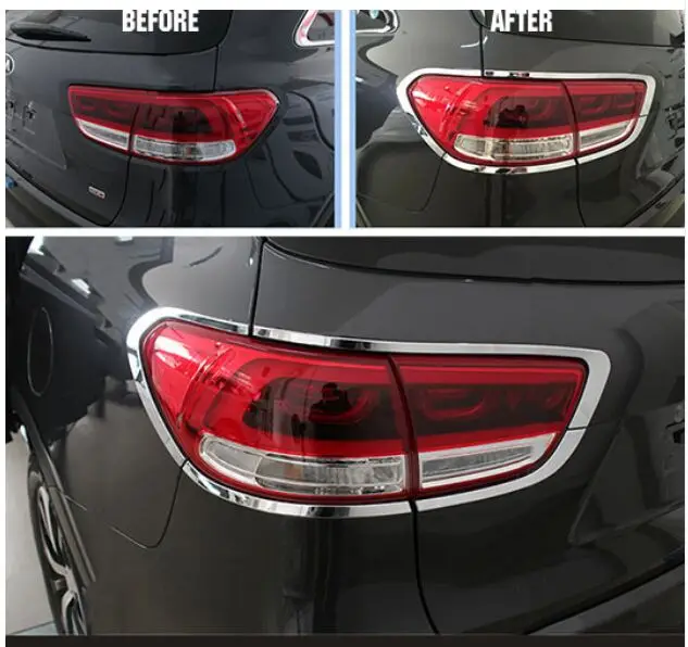 

Аксессуары, для KIA SORENTO UM 2016, хромированный задний фонарь, Накладка для заднего фонаря объемное формование