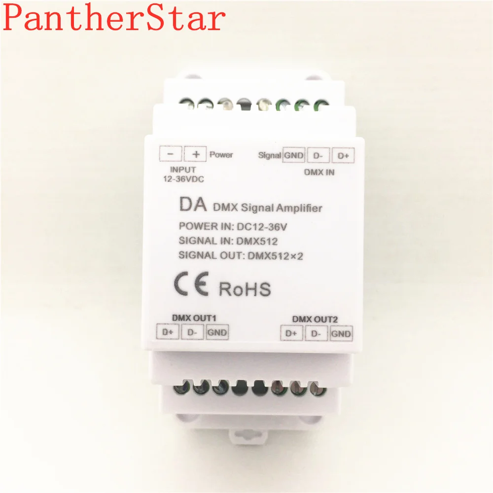 Да DIN Rail DMX 512 усилитель сигнала DC12V 24 V 36 вход 1CH 2CH выход для Светодиодные полосы
