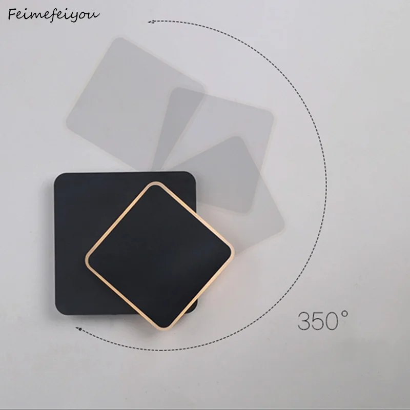 Светодиодный настенный светильник с поворотом на 360 градусов бра круглым