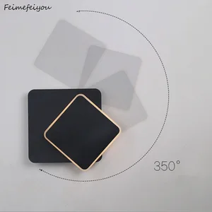 Светодиодный настенный светильник, вращающийся на 360 градусов, бракруглая розетка для лестницы, гостиной, спальни, настенный светильник, вращающийся светильник