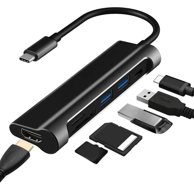5 Гбит/с концентратор USB3.1 Type-C к HDMI для SD/TF кардридер зарядный порт USB 3 0 адаптер MacBook