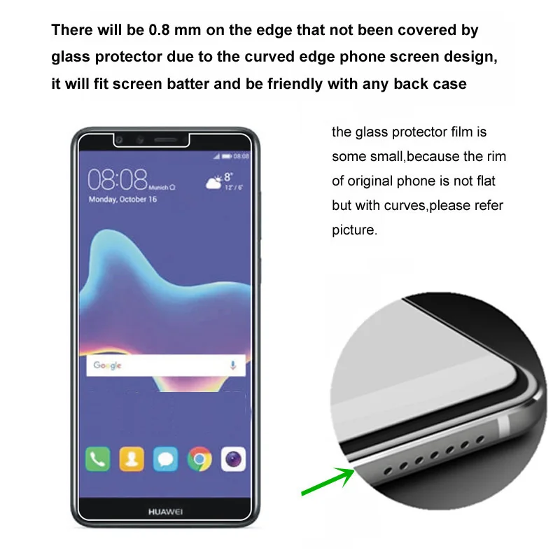 2 шт Y 9 2018 стекло Huawei Y9 защита экрана закаленное Enjoy 8 Plus защитная пленка|Защитные