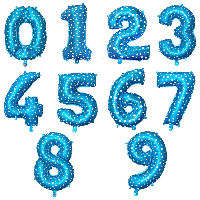Blue dot 40 дюймов Большой Фольга на день рождения воздушные шары воздушные гелиевые шара с цифрой цифры Happy День рождения украшения для детей/воздушные шары День рождения - Цвет: Blue dot